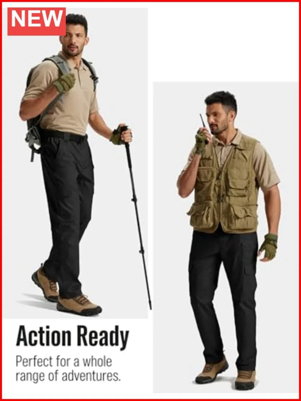 Water Resistant Ripstop Cargo Work Pants with 8 Pockets